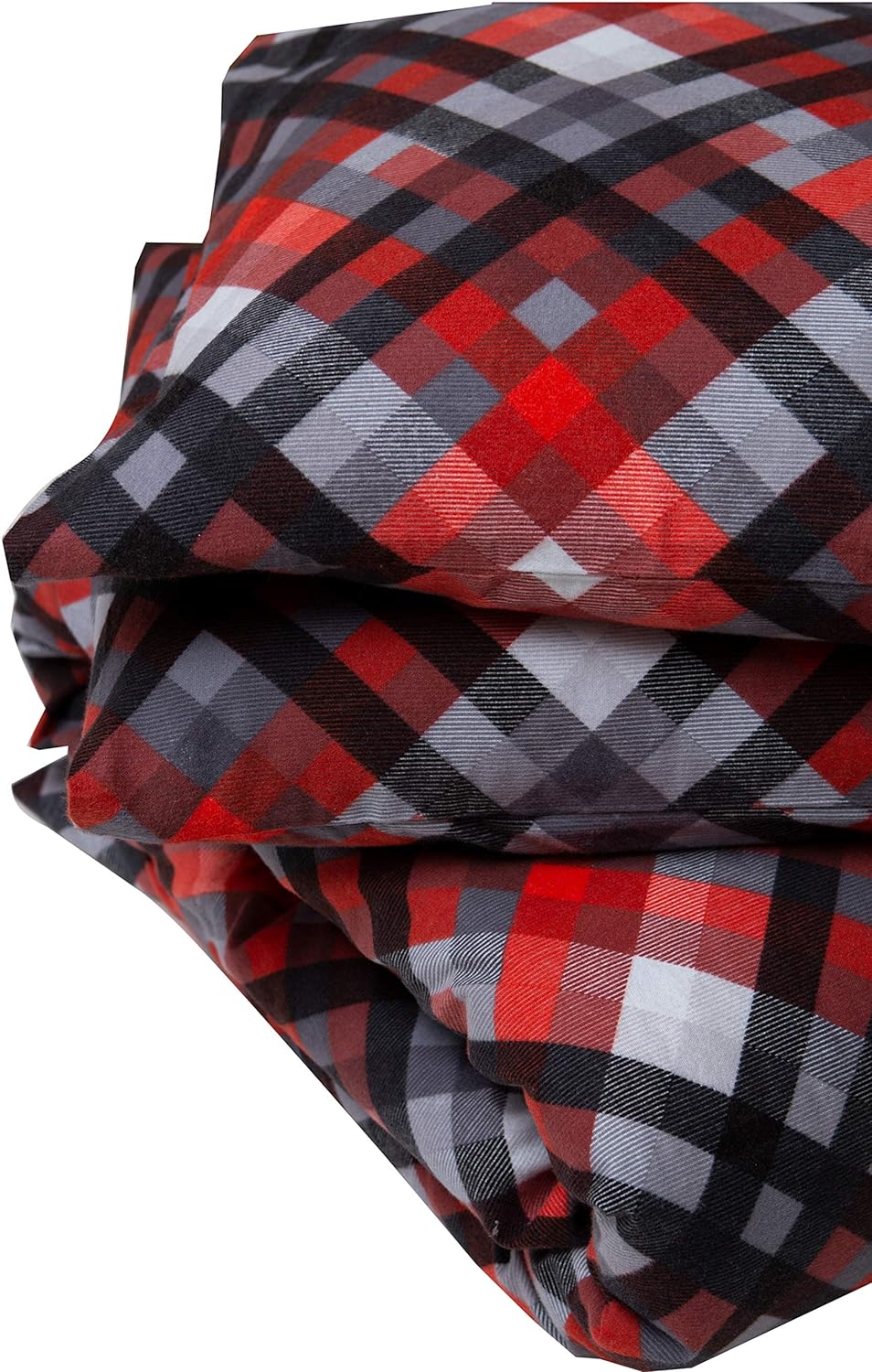 Friends at Home 180 Gram Cotton Heavyweight Flannel Duvet Cover Sets (Grey, Red, Black, King)