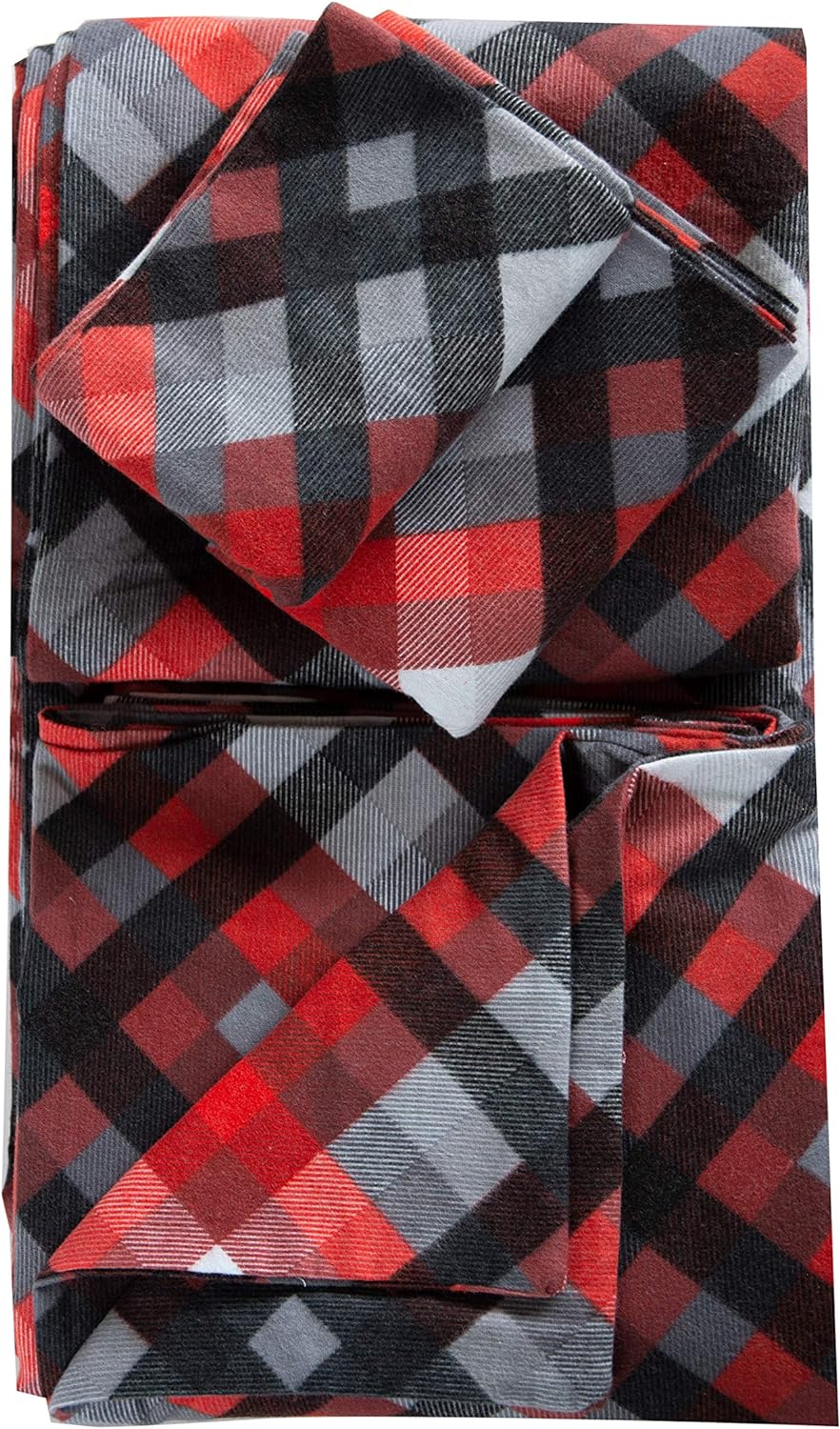 Friends at Home 180 Gram Cotton Heavyweight Flannel Duvet Cover Sets (Grey, Red, Black, King)