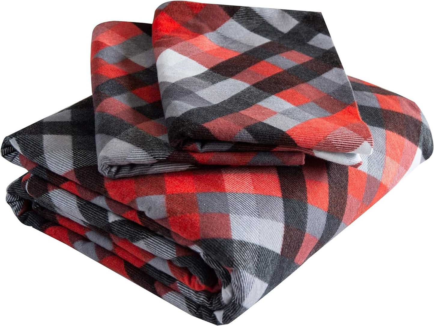 Friends at Home 180 Gram Cotton Heavyweight Flannel Duvet Cover Sets (Grey, Red, Black, King)