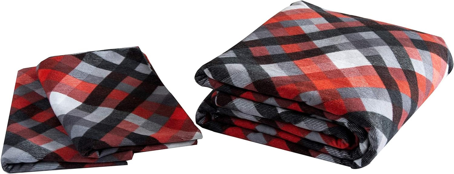 Friends at Home 180 Gram Cotton Heavyweight Flannel Duvet Cover Sets (Grey, Red, Black, King)