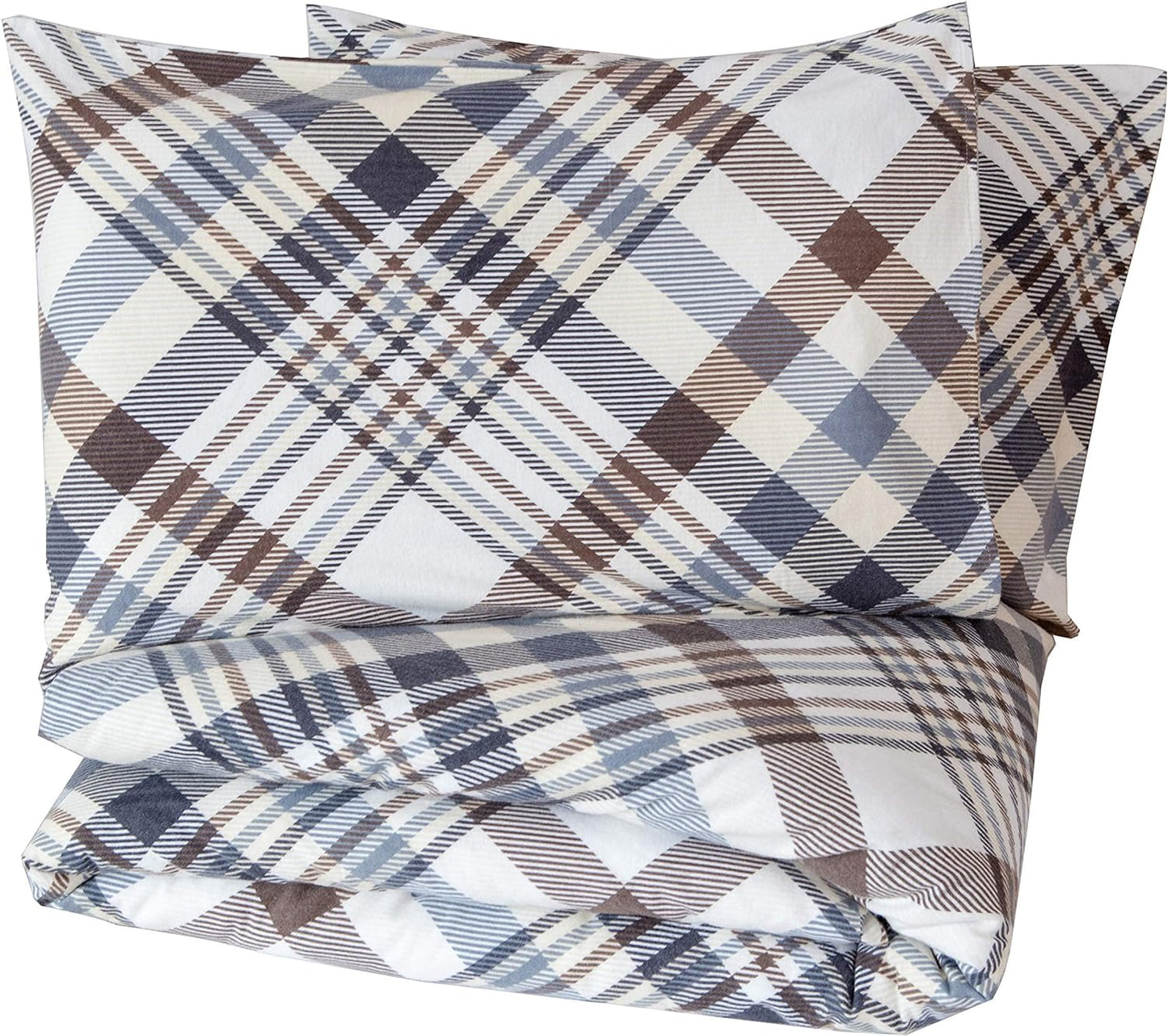 Friends at Home 180 Gram Cotton Heavyweight Flannel Duvet Cover Sets (Grey, Black, Brown, King)