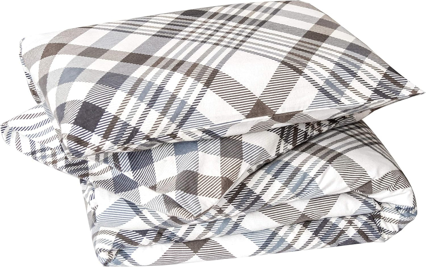 Friends at Home 180 Gram Cotton Heavyweight Flannel Duvet Cover Sets (Grey, Black, Brown, King)