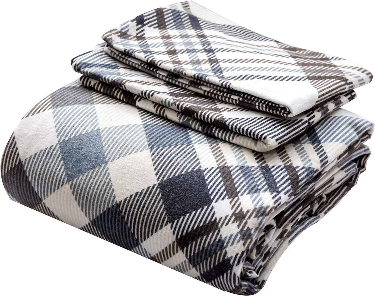 Friends at Home 180 Gram Cotton Heavyweight Flannel Duvet Cover Sets (Grey, Black, Brown, King)