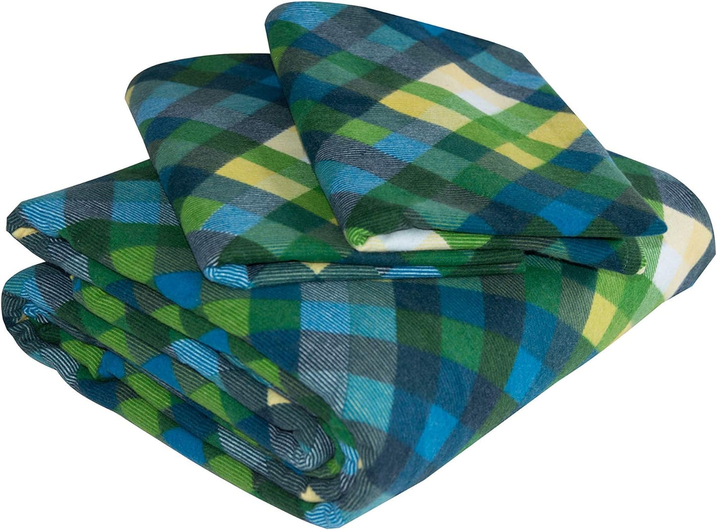 Friends at Home 180 Gram Cotton Heavyweight Flannel Duvet Cover Sets (Green, Black, Blue, Queen)